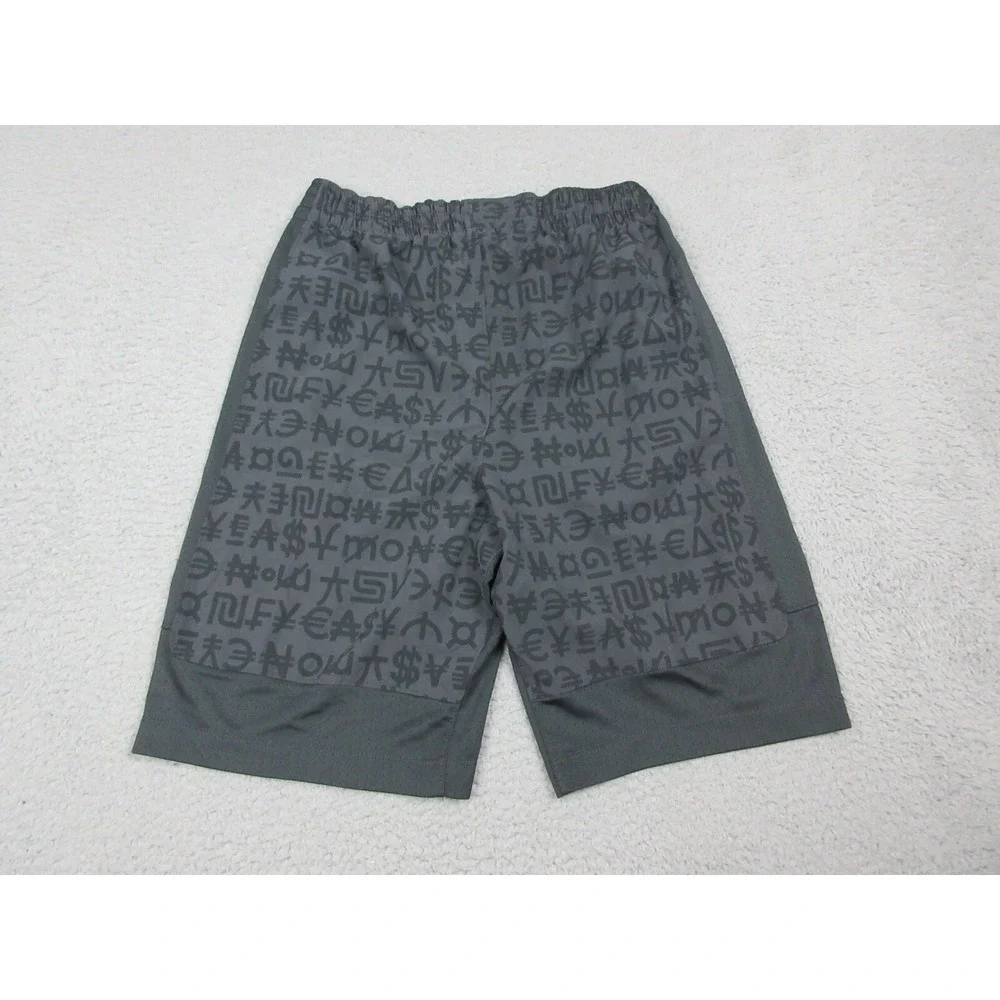 Nike KD NIKESHIELD Shorts Boys Large Gray Money Print 11 Inseam Basketball